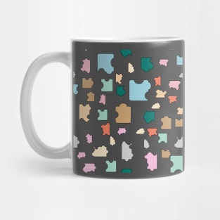 colorful puzzle pieces seamless pattern Mug